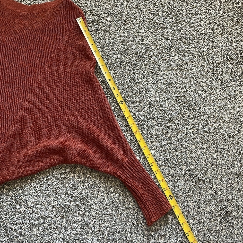 Ruby Moon Button Back Dolman Sleeve Sweater Cotton Boho Textured Rust Batwing - Picture 12 of 14